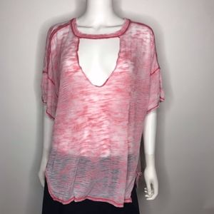 We The Free People Sheer Burnout Cutout Jordan Tee